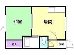 ロッキーハイツ 1DKの間取図画像