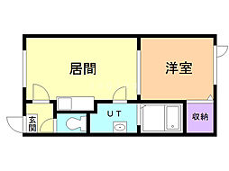 ロイヤルエステート 1DKの間取図画像