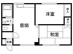 ホワイトレジデンス 2DKの間取図画像