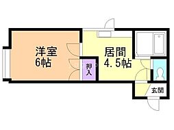 VOX・2 1DKの間取図画像