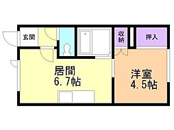 VOX5 1DKの間取図画像
