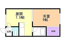 まいけるハウス 1DKの間取図画像