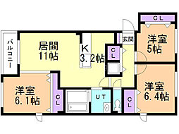 間取図画像 3LDK