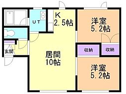 MKハイム 2LDKの間取図画像