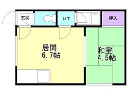 ハイム池田 1DKの間取図画像