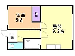 ハイツポパイ 1DKの間取図画像