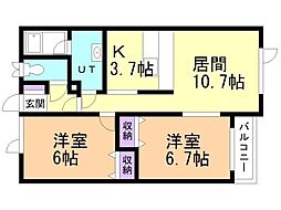 間取図画像 2LDK