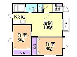 間取図画像 2LDK