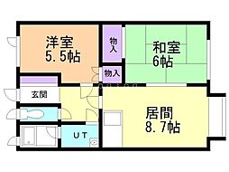 コーポあずま 2DKの間取図画像