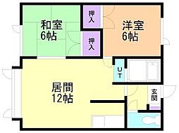 レジデンス山栄 2LDKの間取図画像