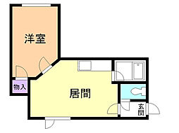 M.I.C.Nハウス 1DKの間取図画像