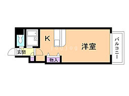 ロマーヌ釧路第二 1Kの間取図画像