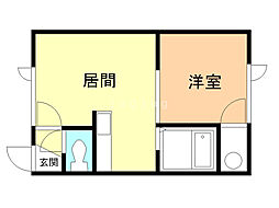 ラ・フィーヌ文苑 1DKの間取図画像