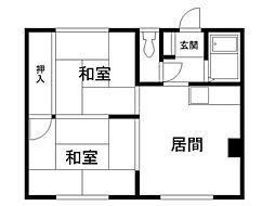 ビューハイツ 2DKの間取図画像