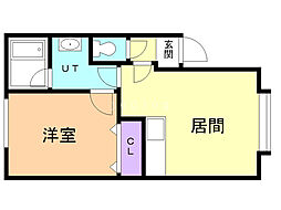 ハイツハイグレード 1DKの間取図画像