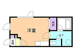 エステートインフィール ワンルームの間取図画像
