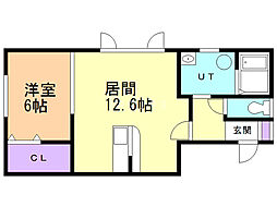 レジデンス鳥取2 1LDKの間取図画像