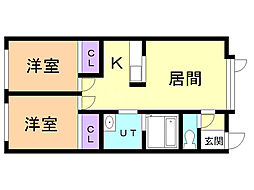 ハイツアンジェリーク 2LDKの間取図画像