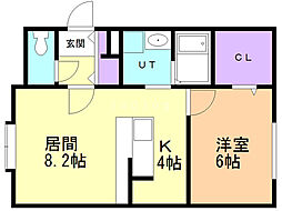 レインベース 1LDKの間取図画像