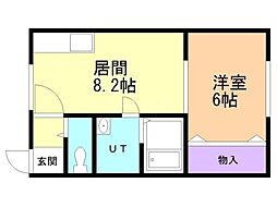 サンローラン1 1LDKの間取図画像