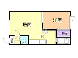 パークサイドハイツ 1LDKの間取図画像