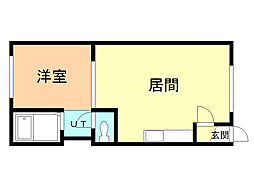パークサイド健 1LDKの間取図画像