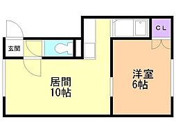 コラムササキ 1LDKの間取図画像