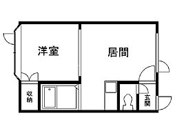 メゾン芦野 1DKの間取図画像