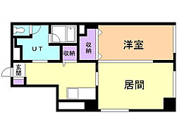 メゾンクシロ 1DKの間取図画像