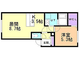 アクアテラ 1LDKの間取図画像