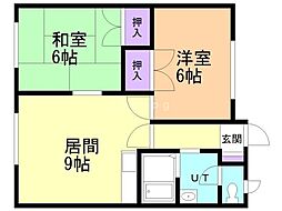 コーポ亜向 2DKの間取図画像