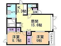 THERITZGREENPARLOR4 2LDKの間取図画像