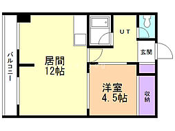 プレシャスワタナベ 1LDKの間取図画像