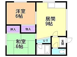 菅マンション 2DKの間取図画像