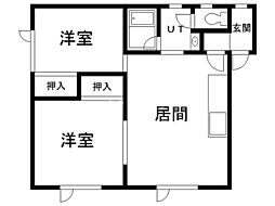 フレンドハウス 2LDKの間取図画像