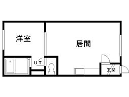 パークサイドD 1LDKの間取図画像