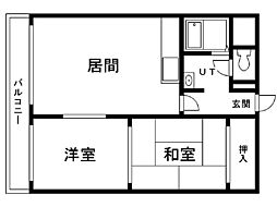 オレンジビル 2LDKの間取図画像