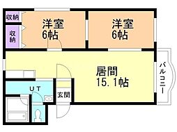 ピュアライフカイヨウ 2LDKの間取図画像