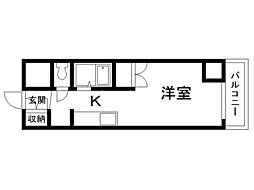 WINDIA仲浜 1Kの間取図画像