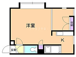 アレナス 1Kの間取図画像