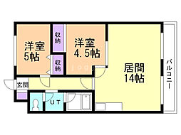 共栄パレス 2LDKの間取図画像