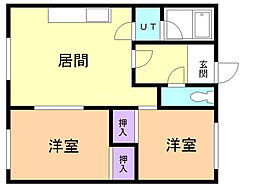 コーポ中西 2LDKの間取図画像