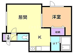 ハッピーライフ 1LDKの間取図画像
