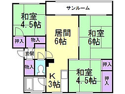 若草501マンション 3DKの間取図画像