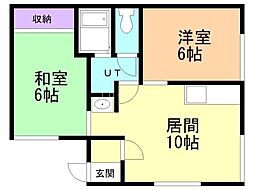 ハイツフレンド 2LDKの間取図画像
