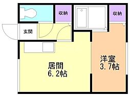 クリーンハイツ 1DKの間取図画像