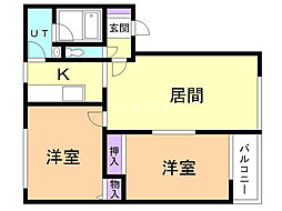 ハイセレール昭和 2LDKの間取図画像
