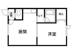 モデルエクセレント 1DKの間取図画像