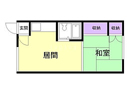 コーポ入江 1DKの間取図画像