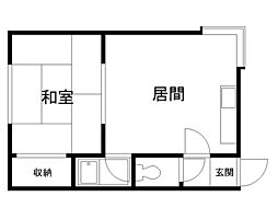 ハイムアサヒ 1LDKの間取図画像